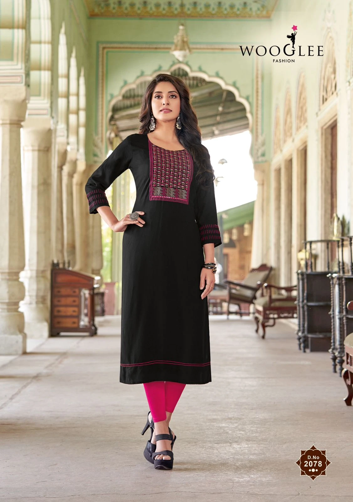 Wooglee Barbella Vol 12 Heavy Rayon Wholesale Fancy Kurtis Catalog — Wholesale Kurtis, Wooglee wholesale from Surat — view 4